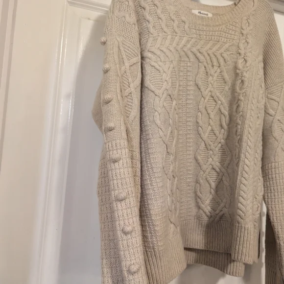 Madewell Cream Cable Knit Sweater - Picture 3 of 8